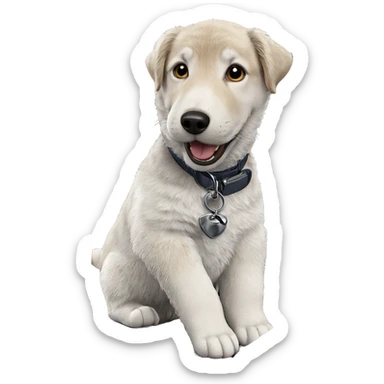 dog in car interior sticker