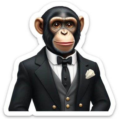 Chimpanzee butler red lipstick  sticker