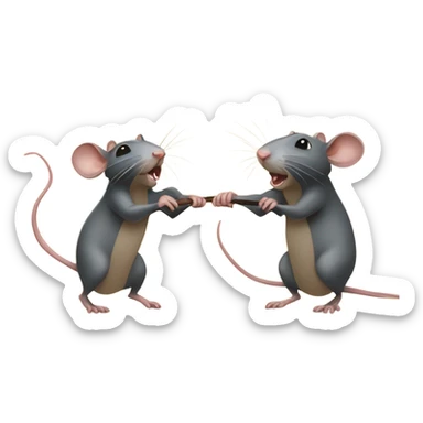 Two rats pull a sign with the inscription "ALINGHT" in different directions Two rats pull a sign with the inscription "ALINGHT" in different directions sticker