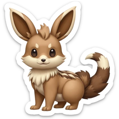 Lopunny-Buneary-Eevee-Furret-Linoone-fusion (full body) sticker