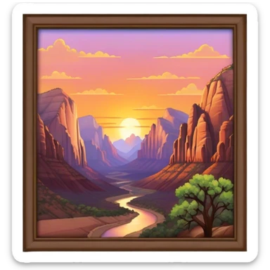 zion national park sunset sticker