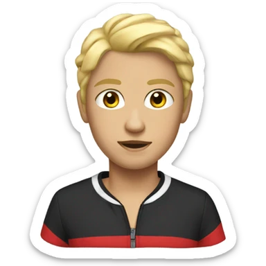 Short blonde hair red tracksuit  sticker