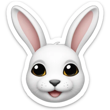 lapin bélier noir et blanc sticker