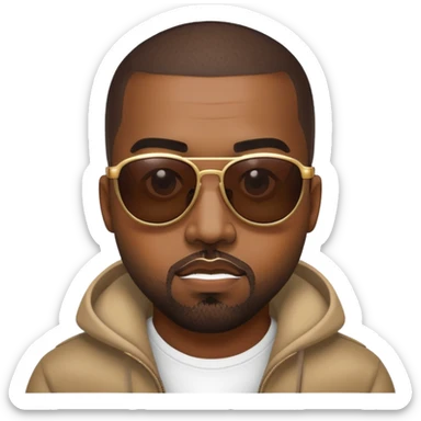face inspired by Kanye West, wearing sunglasses sticker