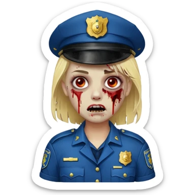 blonde zombie police sticker