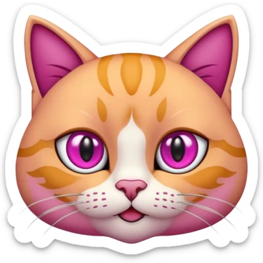 een kat met een paarse staart sticker