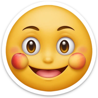 Round yellow emoji face with sexy eyes biting its index in a slightly erotic way sticker