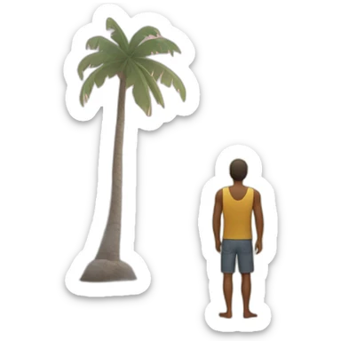 alone man standing near beach sticker