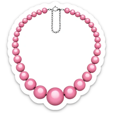 necklace pink beads sticker