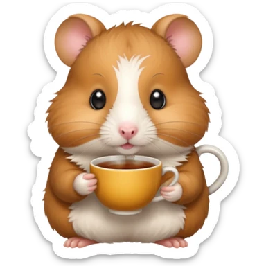 Hamster with tea sticker