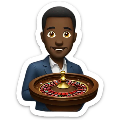 Black Man with a casino roulette sticker