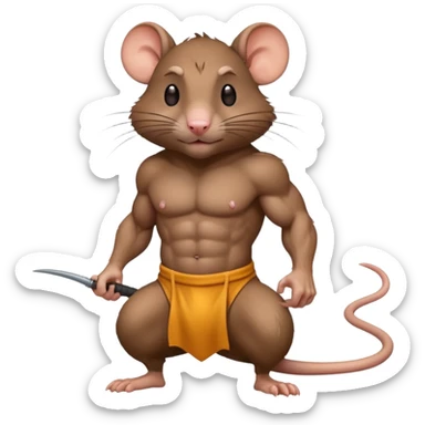 rat with abs sticker