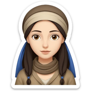 jewish women young ancient Judea, long hair modest head scarf loose sticker