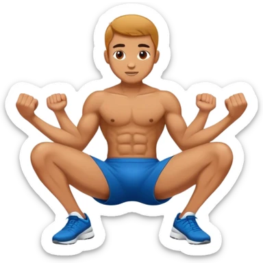 athlete doing sit-ups sticker