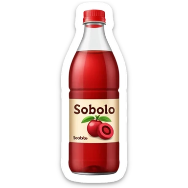 make a sobolo(ghanain drink) make it be in a bottle and the label should say sobolo and spell it like this and the drink dark red a plastic bottle sticker