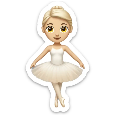 white ballerina with beige tütü sticker
