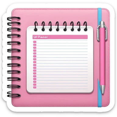 Faça emoji de um planner organizado no notebook rosa  sticker