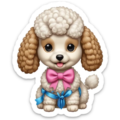 Poodle de laço sticker