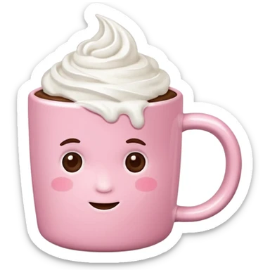 Pink food coffe sticker