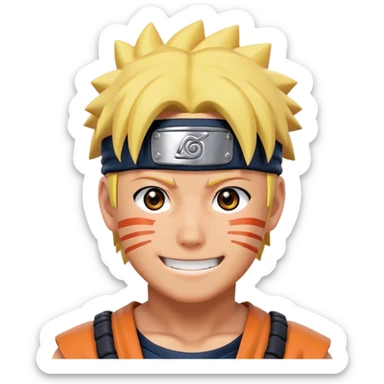 naruto en mode baryon face smile sticker