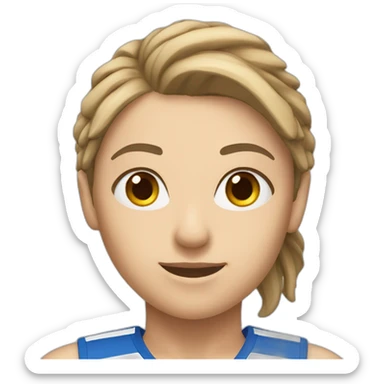 caucasian female netballer with brunette hair sticker