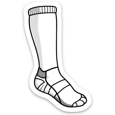 white athletic sock interior view showing the inside cushioned insole sticker