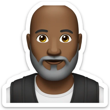 fifty year old black male with black beard and black crop top sticker