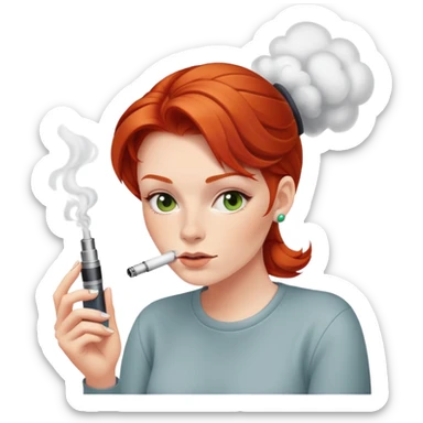 Red head vaping sticker