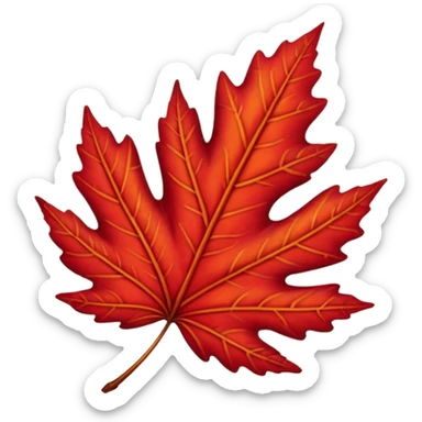 red autumn leaf  sticker
