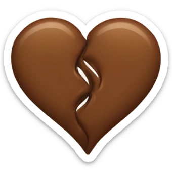 double brown heart sticker