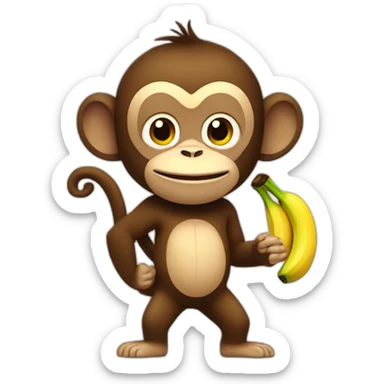 Gilles the monkey with a banana  sticker