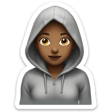 Girl wearing a hoodie sticker