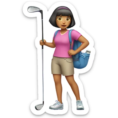  Dora, the Explorer carrying golf clubs sticker