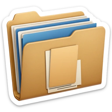 folder with documents sticker