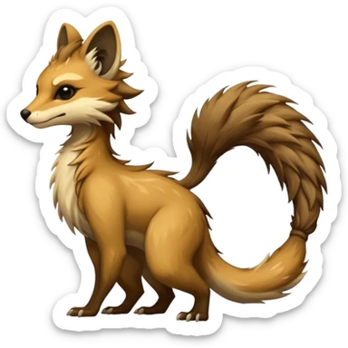 Cool badass furry fantasy-Vernid-creature by LiLaiRa with a long tufted tail (full body) sticker
