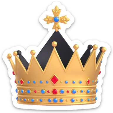 royal crown with velvet and gold details sticker