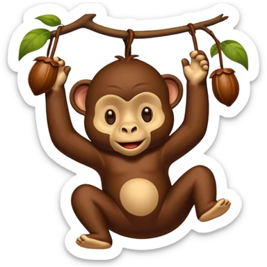 affe liegt im dschungel in einer hängematte, isst schokolade sticker