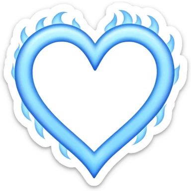 Blue flames in the shape of a pastel color all blue heart sticker