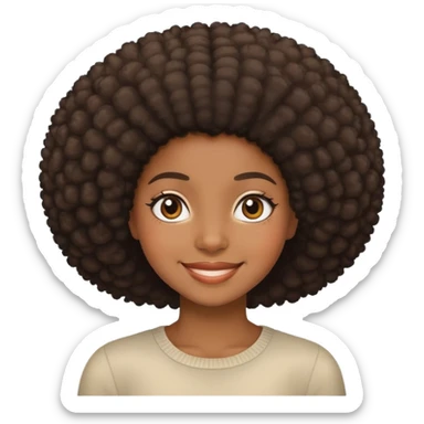 Black girl smiling with fro sticker