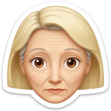 A half young Half Old woman face  sticker