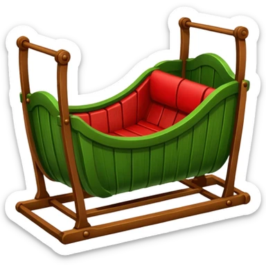 Cradles green and red color sticker