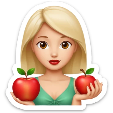 eve with an apple, jade sticker