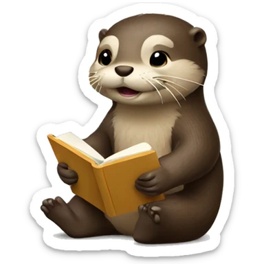 cute otter writing in a notebook with a pencil  sticker