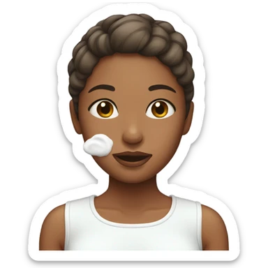 Girl with lotion on her face sticker