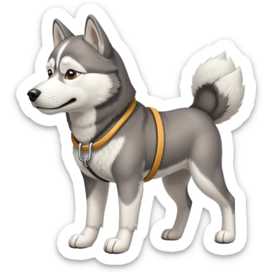 husky sled dog sticker