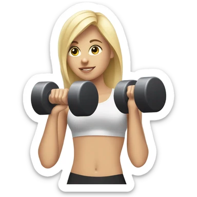 Blonde Girl with dumbells sticker
