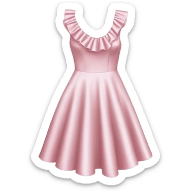 satin soft pink dress with ruffle sticker