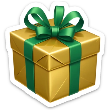 gift in golden and green shadows sticker