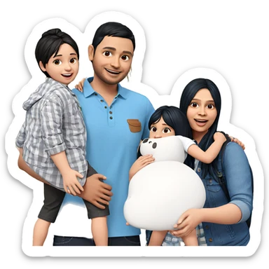 friends enjoying outdoors together sticker