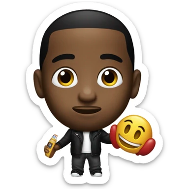 Diddy with a drake toy in his hand sticker